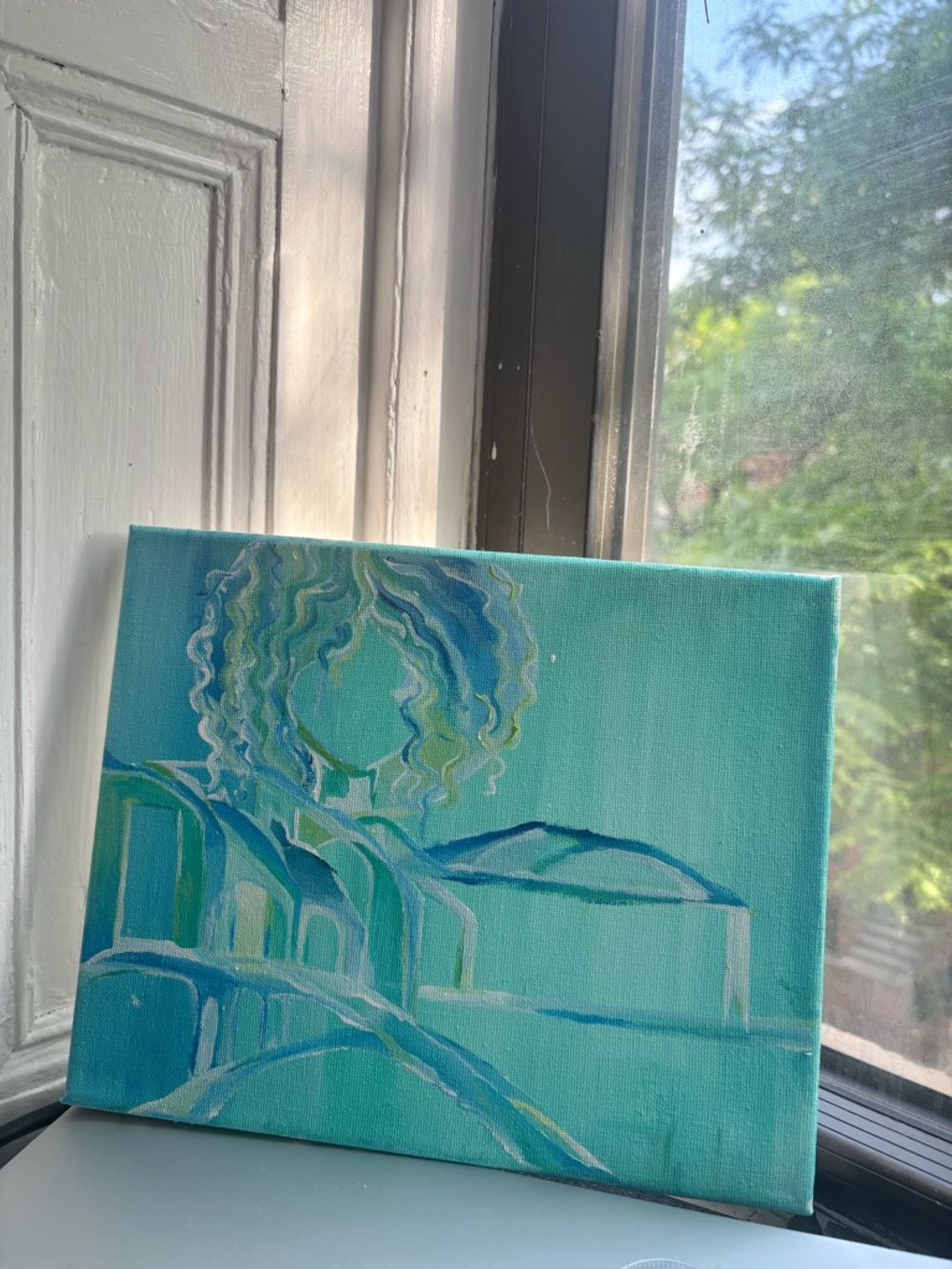 Turquoise Abstract Landscape Canvas Art